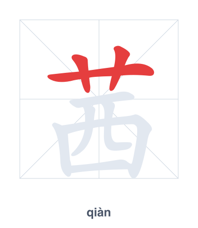 Pratica dell'ordine dei tratti per 茜 - qiàn