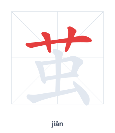 Pratica dell'ordine dei tratti per 茧 - jiǎn