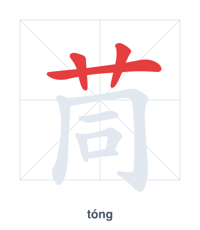 Pratica dell'ordine dei tratti per 茼 - tóng