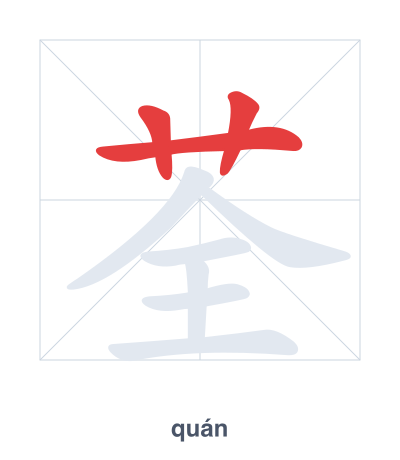 荃 (quán) vuruş sırası pratiği
