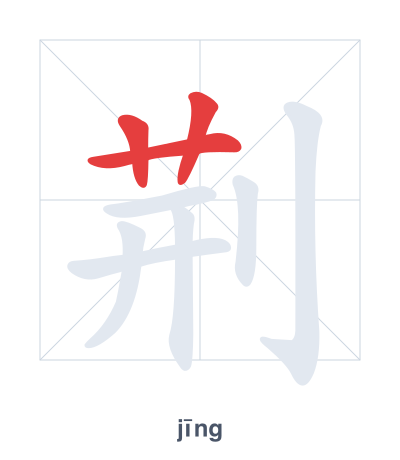 Pratique de l'ordre des traits pour 荆 - jīng