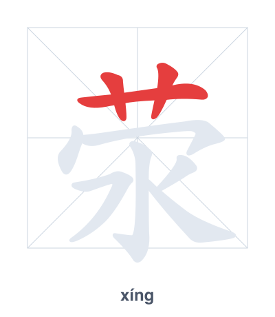 荥（xíng）の筆順練習