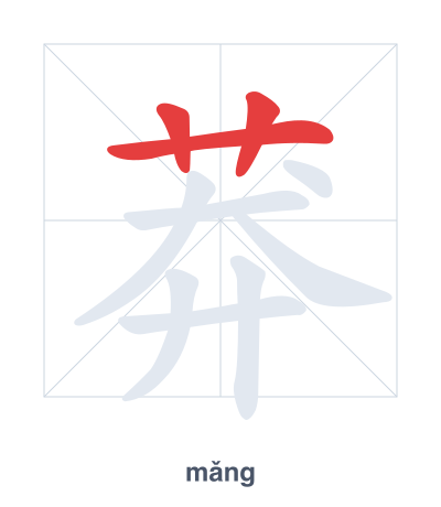 Pratica dell'ordine dei tratti per 莽 - mǎng