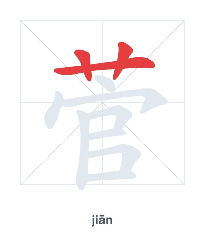 Pratica dell'ordine dei tratti per 菅 - jiān