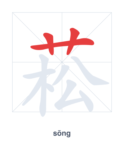 Pratica dell'ordine dei tratti per 菘 - sōng