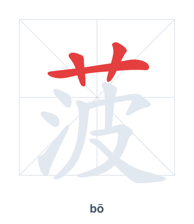 菠 (bō) vuruş sırası pratiği