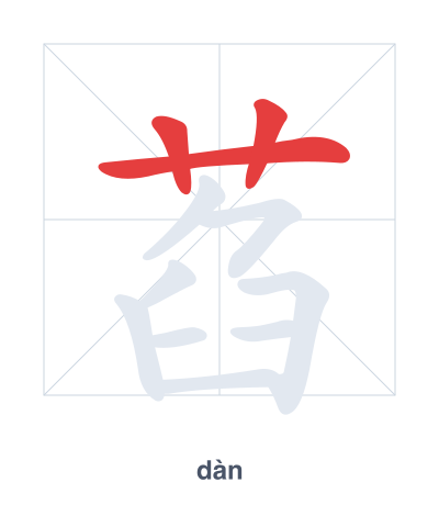Pratica dell'ordine dei tratti per 萏 - dàn