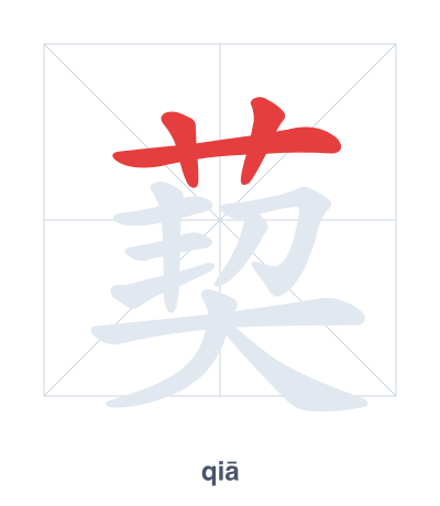 Pratica dell'ordine dei tratti per 葜 - qiā