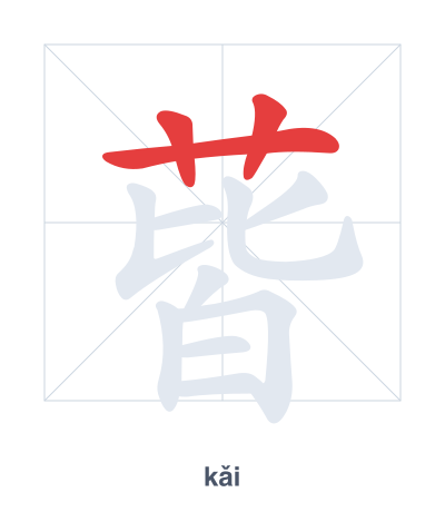 Pratica dell'ordine dei tratti per 蒈 - kǎi