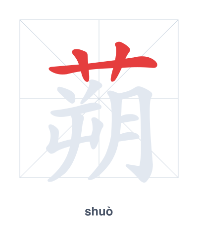Pratica dell'ordine dei tratti per 蒴 - shuò