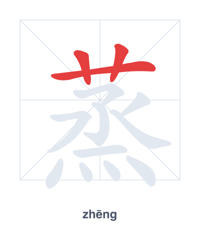 تدريب ترتيب الخطوط لـ 蒸 - zhēng
