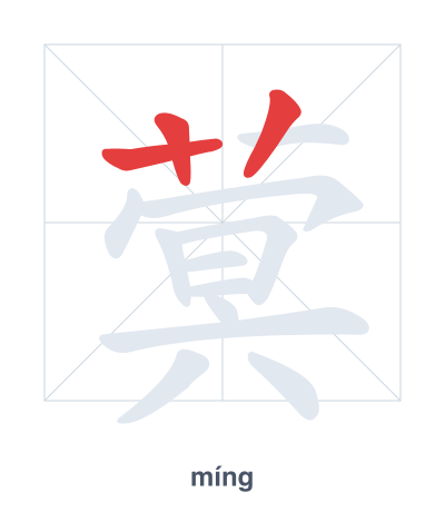 Pratica dell'ordine dei tratti per 蓂 - míng