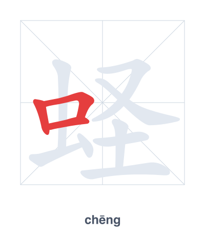 تدريب ترتيب الخطوط لـ 蛏 - chēng