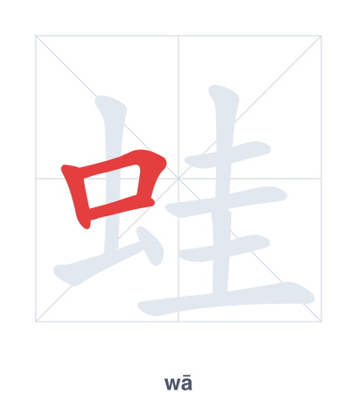 蛙(wā) 획순 연습