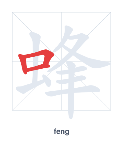 Практика порядка черт для 蜂 - fēng