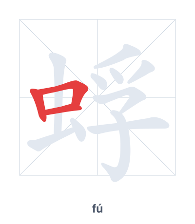 Pratica dell'ordine dei tratti per 蜉 - fú