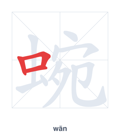 Mazoezi ya mpangilio wa mikunjo kwa 蜿 - wān
