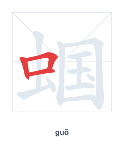 Pratica dell'ordine dei tratti per 蝈 - guō