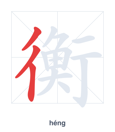 Pratica dell'ordine dei tratti per 衡 - héng