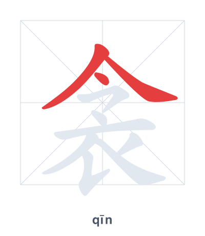 Pratica dell'ordine dei tratti per 衾 - qīn