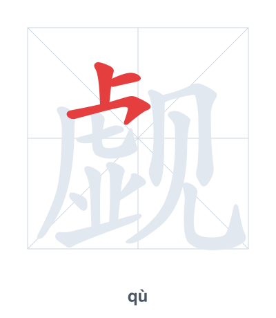 Pratica dell'ordine dei tratti per 觑 - qù