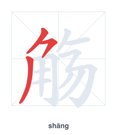 Pratica dell'ordine dei tratti per 觞 - shāng
