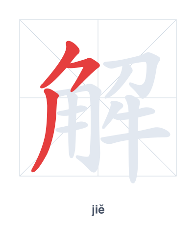 Pratica dell'ordine dei tratti per 解 - jiě/jiè/xiè