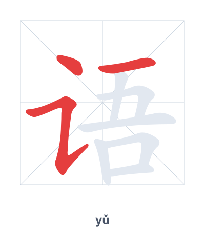 Pratica dell'ordine dei tratti per 语 - yǔ