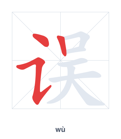 Pratica dell'ordine dei tratti per 误 - wù