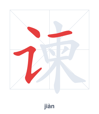 Pratica dell'ordine dei tratti per 谏 - jiàn