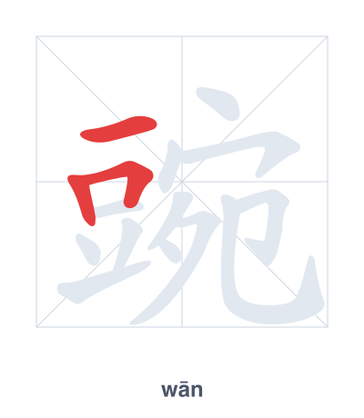 Pratica dell'ordine dei tratti per 豌 - wān