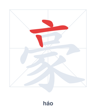 Luyện tập thứ tự nét cho 豪 - háo