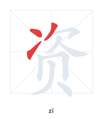 Pratica dell'ordine dei tratti per 资 - zī