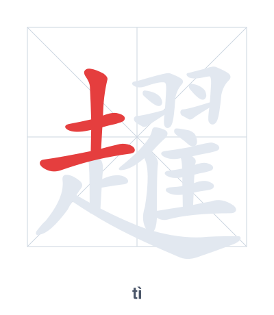 Luyện tập thứ tự nét cho 趯 - tì
