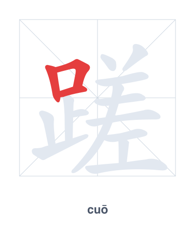 Практика порядка черт для 蹉 - cuō