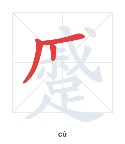 Pratica dell'ordine dei tratti per 蹙 - cù