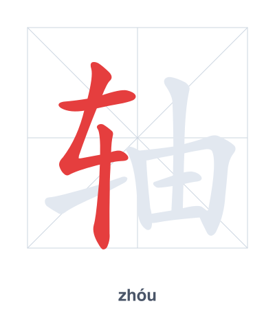 轴(zhóu/zhòu) 획순 연습
