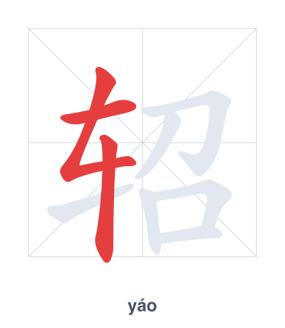 Pratica dell'ordine dei tratti per 轺 - yáo