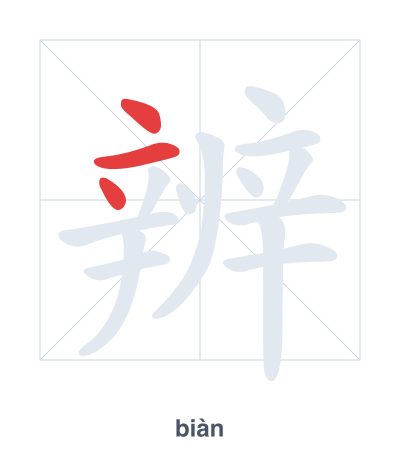 辨（biàn）の筆順練習