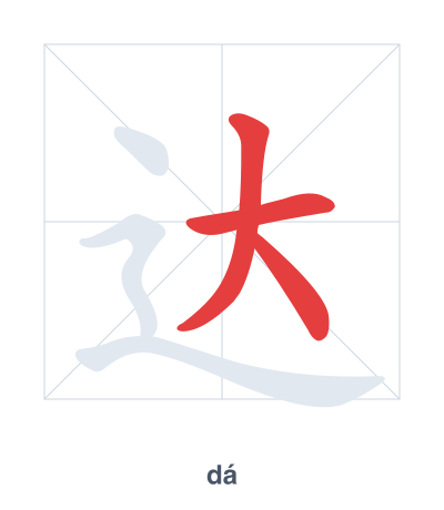 达(dá) 획순 연습