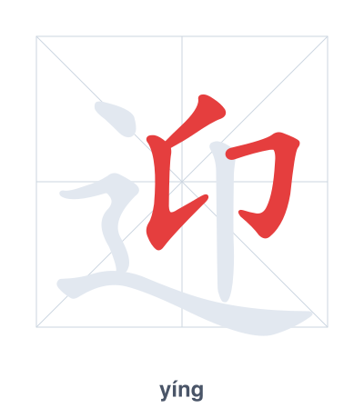 Pratica dell'ordine dei tratti per 迎 - yíng