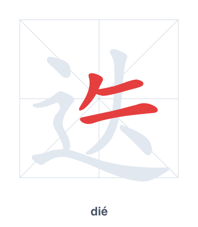 Практика порядка черт для 迭 - dié