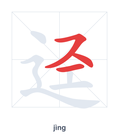 Pratica dell'ordine dei tratti per 迳 - jìng