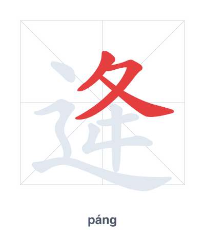 Pratica dell'ordine dei tratti per 逄 - páng