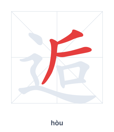 Pratica dell'ordine dei tratti per 逅 - hòu