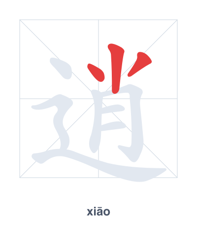 逍（xiāo）の筆順練習