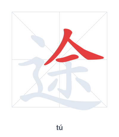 Pratica dell'ordine dei tratti per 途 - tú