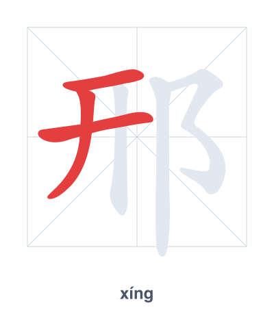 邢（xíng）の筆順練習