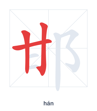 Pratique de l'ordre des traits pour 邯 - hán