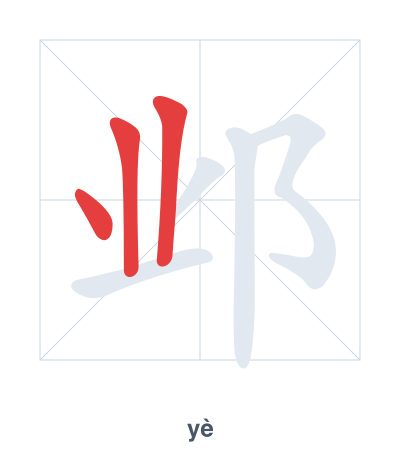 Pratica dell'ordine dei tratti per 邺 - yè